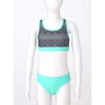 thumbnail image 4 of HULIJA Kids Big Girls 3Pcs Athletic Tankini Swimsuit Crop Top with Boyshorts Briefs Beach Sport Mint Green 8, 4 of 8