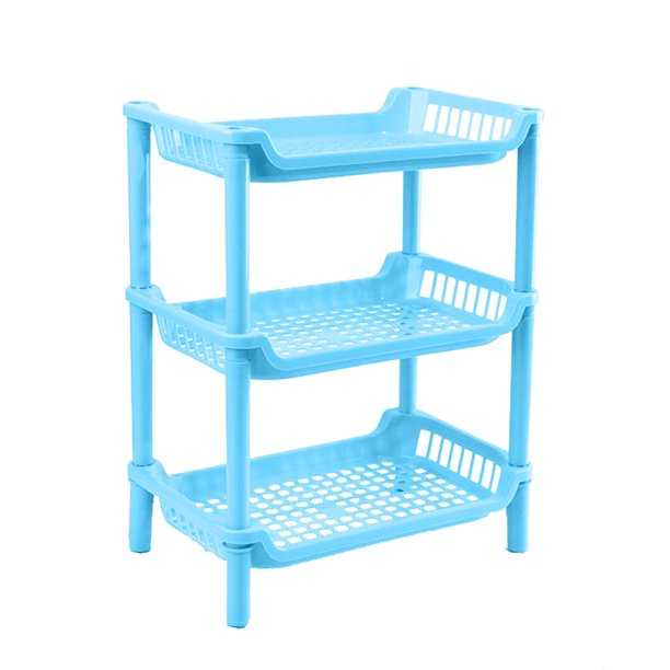 ThreeLayer MultiPurpose Shelf Plastic FloorToCeiling Bathroom