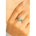 thumbnail image 4 of Natural Larimar Ring in 925 Sterling Silver – Marquise Cut Dominican Larimar Stone, Handmade Gemstone Jewelry for Women, 4 of 6