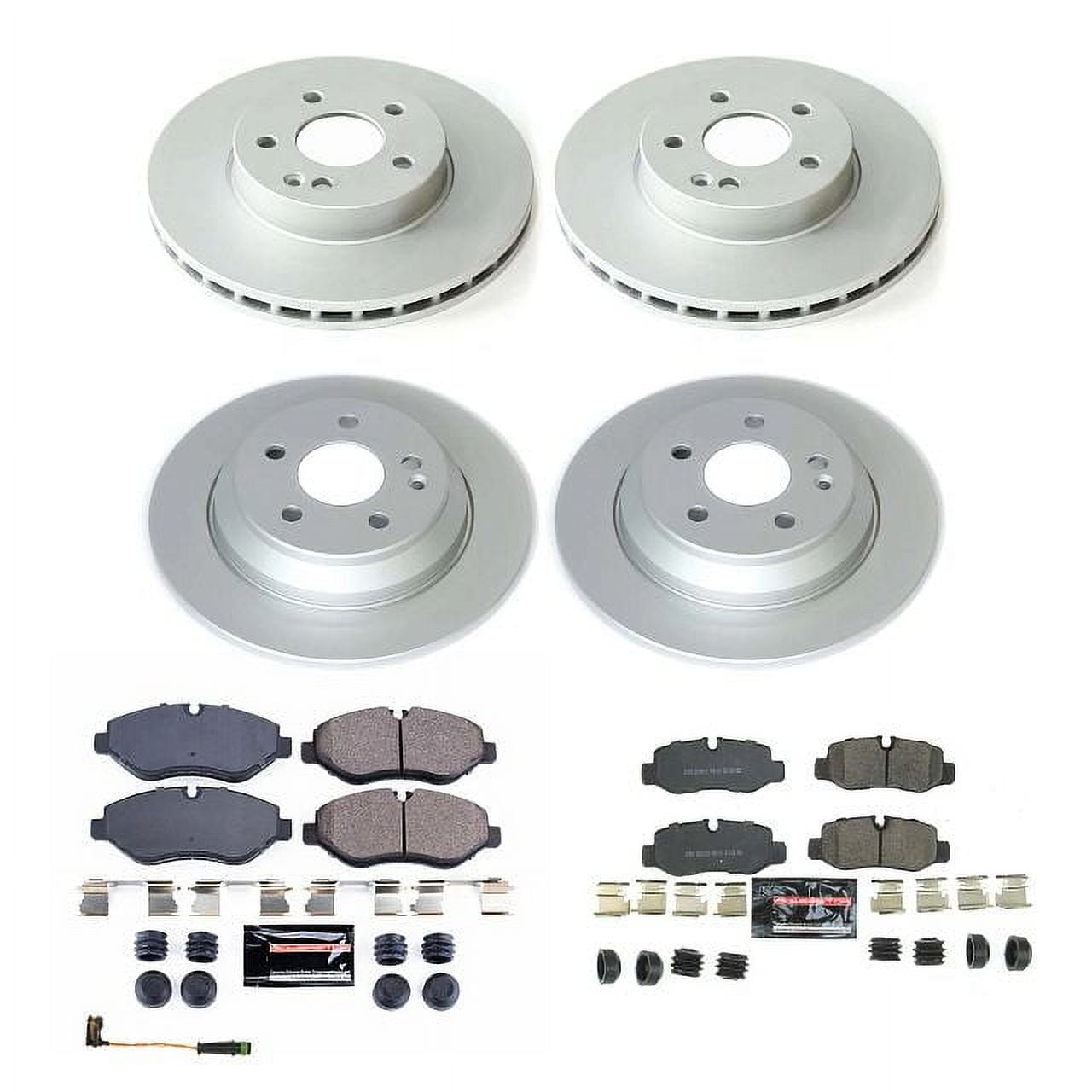 PowerStop Front and Rear Geomet Coated Brake Rotor and Pad Kit Fits: MERCEDES-BENZ Select Models CRK8218