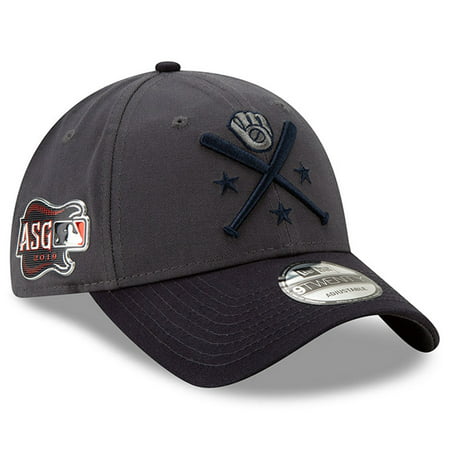 Milwaukee Brewers New Era 2019 MLB All-Star Workout 9TWENTY Adjustable Hat - Graphite/Navy -