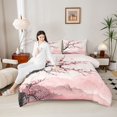thumbnail image 4 of Manfei Cherry Blossoms Full Size Comforter Sets 3-Piece for Boys Girls,Pink Sakura Bedding Comforter Set,Japanese Style Lightweight Bedding Sets,Luxury Bedroom Decor,Reversible, 4 of 8