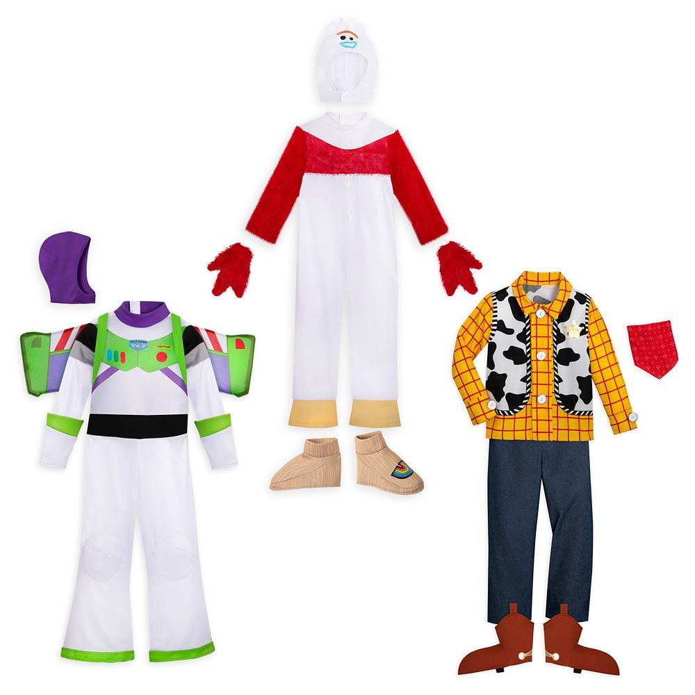 Disney Deluxe Toy Story 3 Pack Costume Set Buzz Woody Forky Kids