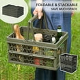 thumbnail image 4 of Foldable Storage Box with Handle Stackable Storage Box Camping Grocery Shopping Basket, 4 of 8