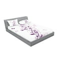 thumbnail image 2 of Spring Fitted Sheet & Pillow Sham Set, Violet Tree Swirling Persian Lilac Blooms with Butterfly Ornamental Plant Graphic, Decorative Printed 6 Piece Bedding Decor Set, Queen, Plum White, by Ambesonne, 2 of 3