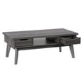 thumbnail image 4 of CorLiving Hollywood Mid-Century Modern Dark Grey Coffee Table with Peek-a-Boo Storage Space and Drawers - Minimalist Living Room Table, Neutral Mid-century Coffee Table for Contemporary Homes, 4 of 9