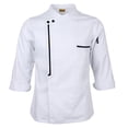thumbnail image 1 of Chaqueta de chef con mangas 3/4, uniforme de cocina para mujer y hombre, color liso L, 1 of 9
