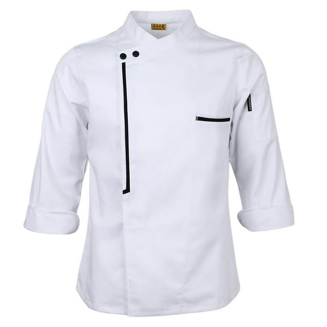 Chaqueta de chef con mangas 3/4, uniforme de cocina para mujer y hombre, color liso L