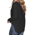 thumbnail image 5 of Weardear Women's Waffle Knit Tunic Blouse Tie Knot Tops Loose Fit Sweater Bat Wing Plain Shirts, 5 of 6
