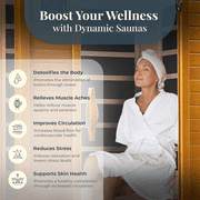 Dynamic Saunas Andora 2-Person Low EMF FAR Infrared Sauna, Canadian Hemlock