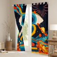 thumbnail image 3 of Homewish Cartoon Eye Print Blackout Curtains Set of 2 (52x84 Each) for Kids, Vintage Stripes Buffalo Window Curtains, Outer Space Planet Curtains and Drapes, Window Curtains Bedroom Decor, 3 of 6