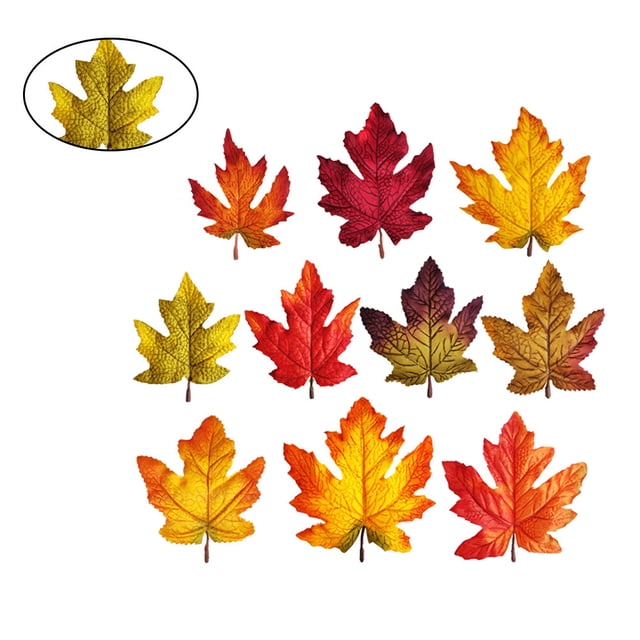 YSNOOWE 20Ud Falsas Hojas De Arce Multicolor En Tela Para Duradera De Hogar Y Fiestas