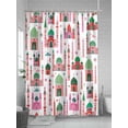 thumbnail image 5 of Shower Curtain Red Castle Stars Moon Bathroom Curtains with Hooks, Waterproof Fabric Colorful Graffiti Bath Shower Curtains Set for Bathroom Bathtubs Decor 72x72 Inch, 5 of 8