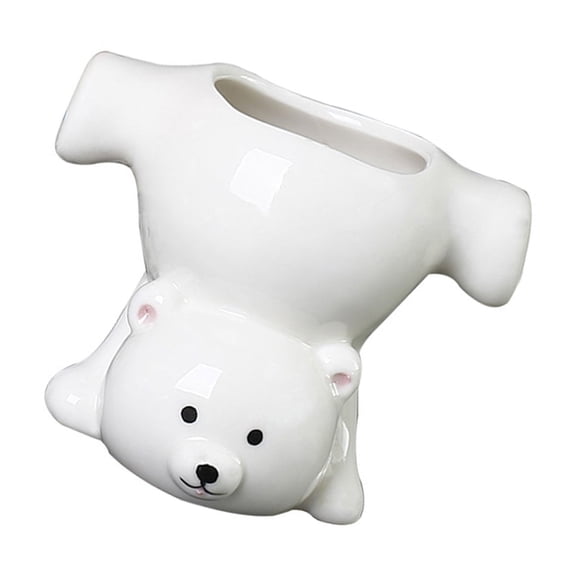 Whimsical Inverted Bear Design Ceramic Planter For Home Office Gardening Decor