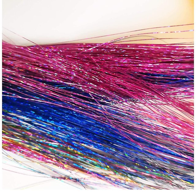 Kit de oropel para el cabello Hebras con herramienta 47 pulgadas 12 colores Hebras Fairy Hair Tinsel Kit Extensiones de cabello Brillo brillante Shin LingWen 9024715597304