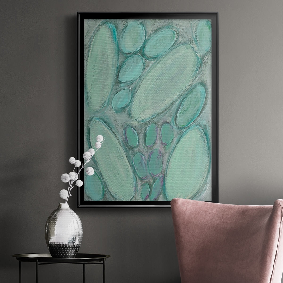 Blue Orbs I Premium Framed Print, in Gold, Black, or Silver - Ready to Hang
