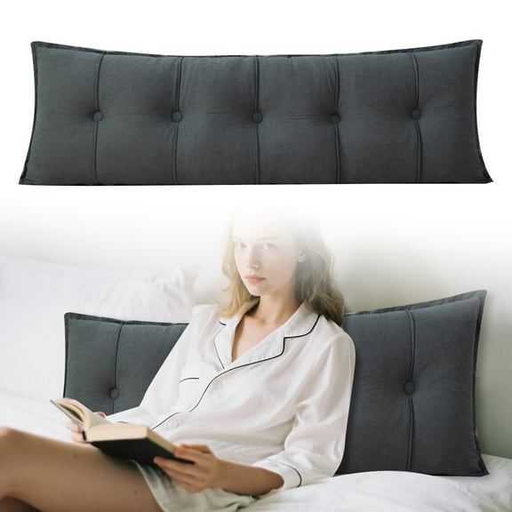 Bed Rest Reading Pillow with Lumbar Support - Large Rectangular Headboard Bolster for Sitting Up in Bed, Dorm Room Backrest Cushion for Twin Bed, Daybed, and Sofa Use