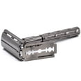 thumbnail image 4 of SAFETY RAZOR GIFT SET - PARKER 22R, BLADES & GENUINE LEATHER DOUBLE EDGE ZIPPERED CASE, 4 of 5