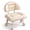 Beige, variant on Rolling Low Stool with Backrest, Cloud Comfort Swivel Stool, 360° Silent Rolling Casters, Low Seat for Cleaning, Pedicure, Office and Home