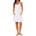 thumbnail image 2 of Womens Nightgown Sleeveless Spaghetti Strap Sleepdress Racerback Lingerie Chemise Night Shirt with Pockets XXX-Large Hearts, 2 of 6