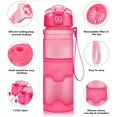 thumbnail image 2 of Botella de agua deportiva sin BPA - 380 ml, botella de plástico a prueba de fugas, botella de agua reutilizable a prueba de fugas para niños y adultos, gimnasio, ciclismo, fitness, tapa abat JFHHH pequeña, 2 of 3