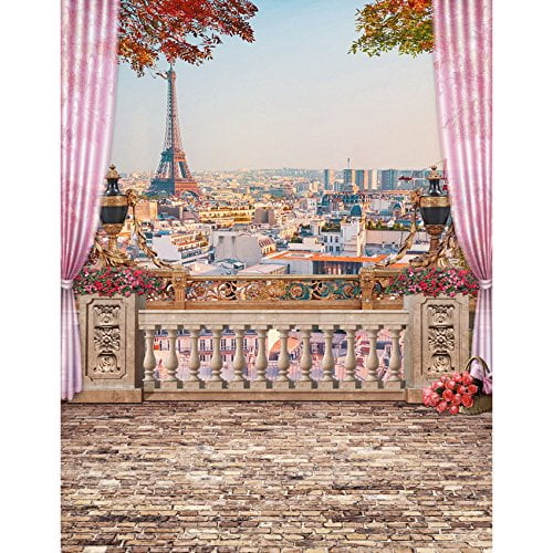 ABPHQTO Fondo de estudio de fotografía de balcón de París de la Torre Eiffel de 150x220 cm