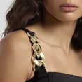 thumbnail image 5 of Women's WEAR by Erin Andrews x Gracie Hunt Black Jacksonville Jaguars Chain Link Corset Top, 5 of 5