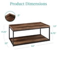 thumbnail image 7 of Best Choice Products 44in 2-Tier Rectangular Tray Top Coffee Table,  Accent Furniture w/ Metal Frame,  Shelf - Brown, 7 of 7