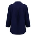 thumbnail image 5 of European Textured Chiffon Shirt 2025 Spring Layered Ruffle Blouse for Office Wear, Business Casual Tops with Button Detail & Roll-Up Sleeves (, Blue 1 New European And American Temperament Chiffon, 5 of 8