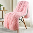 thumbnail image 1 of Lochas Soft Shaggy Faux Fur Blanket, Plush Fuzzy Bed Cozy Sherpa Oversize Warm Fluffy Blankets for Couch Chair Sofa,90"x90",Light Pink, 1 of 7