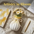 thumbnail image 3 of Unique Bargains Modern Ceramic Flower Vase for Centerpiece Yellow 4.3"L x 4.3"W x 7.9"H, 3 of 7