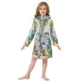 thumbnail image 6 of FORMRS Niños Bathrobe Unisex Hooded Robe Soft Plush Pajamas Sleepwear, Size 2-3T, Floral Seaside, 6 of 7