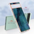 thumbnail image 6 of Designed for Google Pixel 6a Marble Case, Ultra Thin Girls Women Plating Marble Designed Flexible Soft TPU IMD Marble Protective Case Cover for Google Pixel 6a - Green, 6 of 6