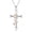 Sunflower-Pink, variant on AWAYTR Imitation Silver Plated Alloy Cross Necklace for Women, Dainty Faith Cross Pendant with Floral Rhinestone Charm, Religious Jewelry Gift