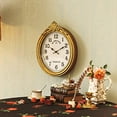 thumbnail image 2 of Vintage Wall Clock, European Style Decorative Clock Retro Oval Large Clock Silent Non-Ticking Elegant Home Decor Gold Wall Clocks Battery Operated for Living Room Bedroom, 2 of 7