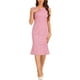 thumbnail image 2 of INSPIRE CHIC Vestido de cuerpo ajustado sin mangas de tweed con cuello barco para mujer en rosa intenso XS, 2 of 6