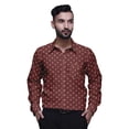 thumbnail image 1 of BESTMAN Chemise en Coton pour Hommes Manches Longues Imprimée Col Évasé Slim Formelle, 1 of 5
