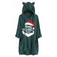 thumbnail image 1 of Top de manga larga con cuello redondo y capucha para mujer con estampado navideño y bolsillo suelto para mujer Pompotops  FGAJ11126, 1 of 6