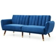 thumbnail image 2 of Siena 83 in. W Round Arm Velvet Straight Sofa in Navy Blue, 2 of 5