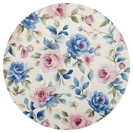 

Flowers Seamless Pattern 15.4in Diameter PVC Plate Mat Heat-Resistant and Cuttable Kitchen Decor
