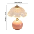 thumbnail image 2 of Vintage Scalloped Glass Shade Table Lamp Multi Color Round Base Warm Ambient Bedside Lamp for Bedroom Living Room Office Decor Holiday Housewarming Gift, 2 of 6