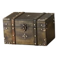 thumbnail image 4 of Caja de almacenamiento vintage, caja rústica para baratijas, caja de recuerdos, cofre del tesoro de madera para sin cerradura de combinación, 4 of 9