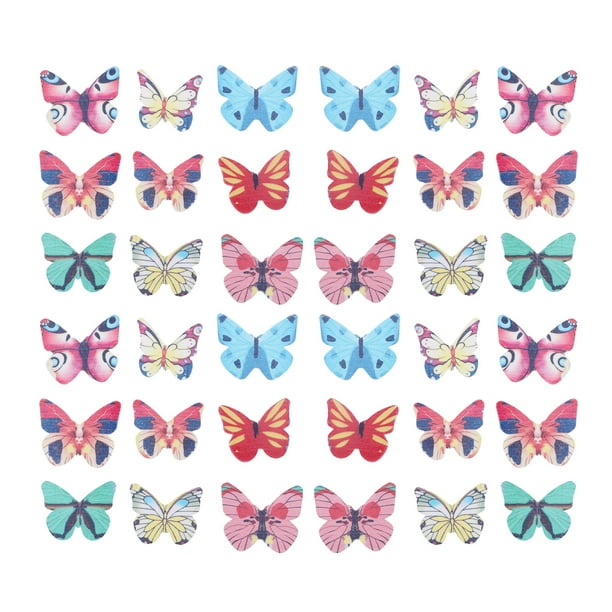 FELTECHELECTR 120 piezas de adornos para tartas y cupcakes, decoración de alimentos, papel de oblea decorativo surtido, mariposas