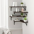 thumbnail image 5 of Corner Floating Shelves Wall Mounted Set of 4, Rustic Wood Storage Display Wall Shelves for Home Decor, Bathroom, Kitchen, Bedroom, Living Room, Office (Black), 5 of 7