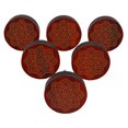 thumbnail image 1 of IBA Indianbeautifulart Boutons Rouges Gravés en Bois pour Armoire Tiroir 10 Pcs, 1 of 3