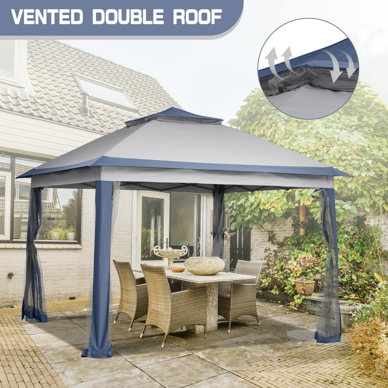 Ainfox 11x11ft Waterproof Outdoor Garden Gazebo Canopy, Portable