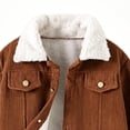 thumbnail image 3 of AherBiu Toddler Kids Boys Corduroy Shacket Button down Fleece Lined Collared Lapel Long Sleeve Thick Warm Winter Jacket Outerwear, 3 of 6