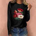 thumbnail image 1 of CEHVOM T-shirt Décontracté Imprimé pour Femmes Col Rond Manches Longues Blouse, 1 of 6