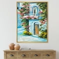 thumbnail image 2 of Designart 'House With Colorful Flowers Near The Sea II' Traditional Framed Canvas Wall Art Print, 2 of 5