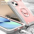 thumbnail image 5 of SaniMore for iPhone 14 Plus 6.7" 2022 Case with Hidden Bracket Rugged Heavy Duty Protective [Hard PC Back + Silicone Bumper] Shokcproof Anti-drop Hybird Shell for iPhone 14 Plus, Gray + Rosegold, 5 of 7